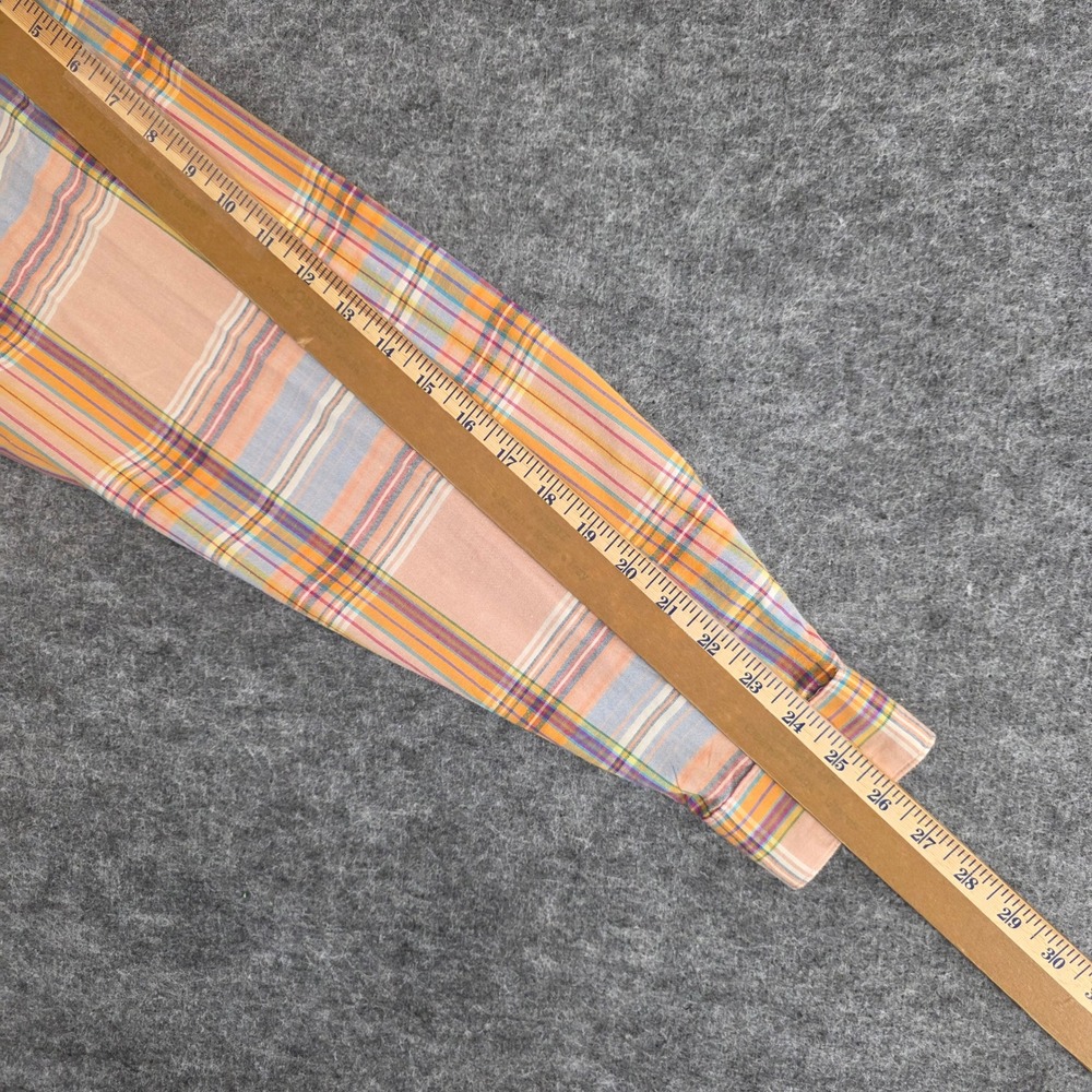 Panhandle Slim Shirt Womens XL‎ Orange Peach Plaid Button Down Western Casual - Picture 8 of 9